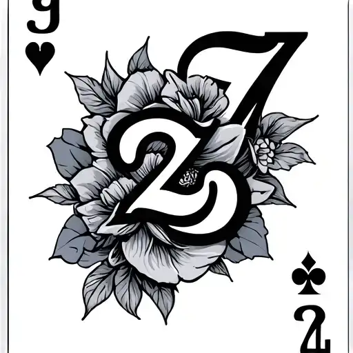 7 And 2 Card unsuited tattoo design idea