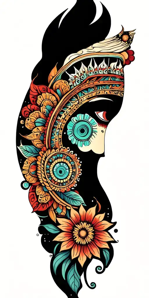 Incorporate traditional Indian motifs with a modern twist, such as a mandala design with intricate car parts integrated into the pattern tattoo design idea