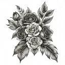 Flower bouquet birth flowers june, october, december, august, july, april, november, september tattoo design idea
