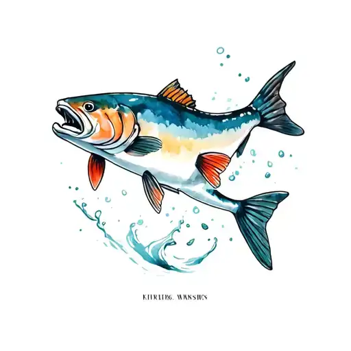 king salmon rapping tattoo design idea
