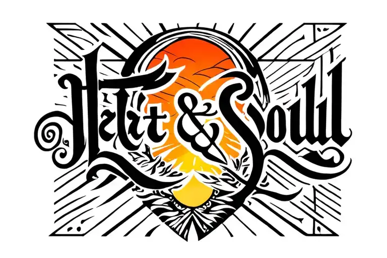 "Heart & Soul" tribal sunrise integrated tattoo design idea