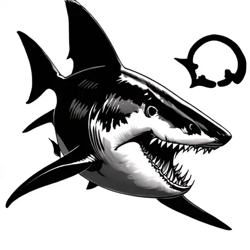 Blackwork Shark tattoo design idea