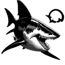 Blackwork Shark tattoo design idea