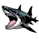 Blackwork Shark tattoo design idea
