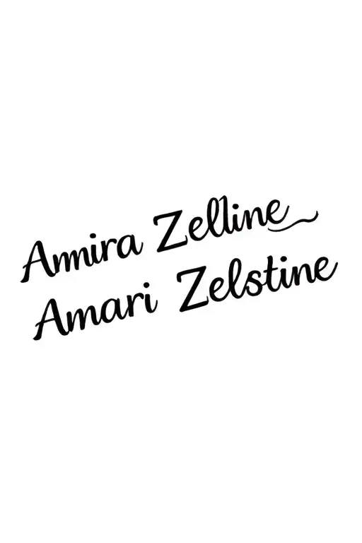 "Amira Zeline Amari Zelestine " name tattoo tattoo design idea