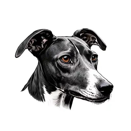 whippet tattoo design idea
