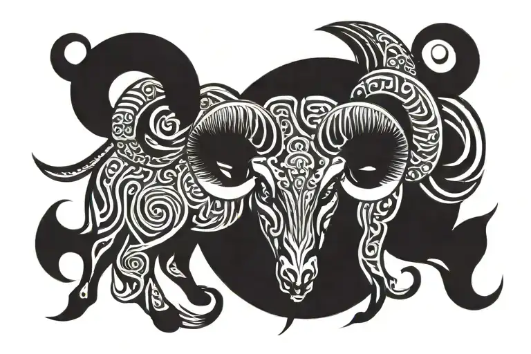 aries symbol tattoo design idea