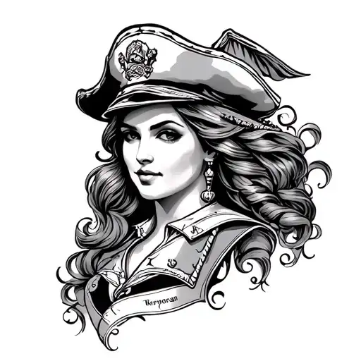 "Captain Sarah renae morgan " woman captain morgan tattoo design idea