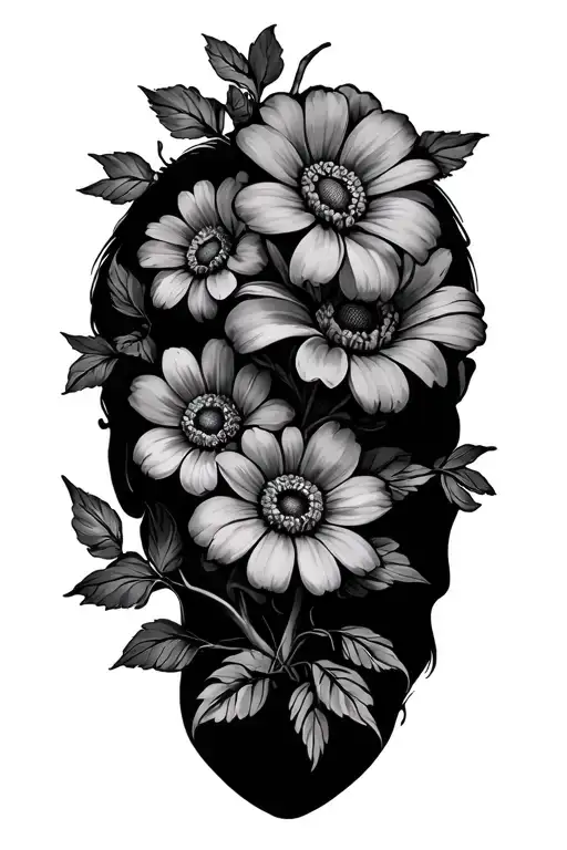 mental abuse survivor flowers tattoo design idea