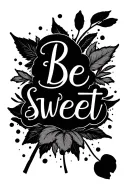 "Be sweet" realistic cross with shading leave room for writing tattoo design idea