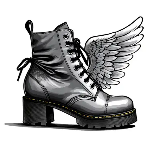 Shoe With Wings tattoo design idea