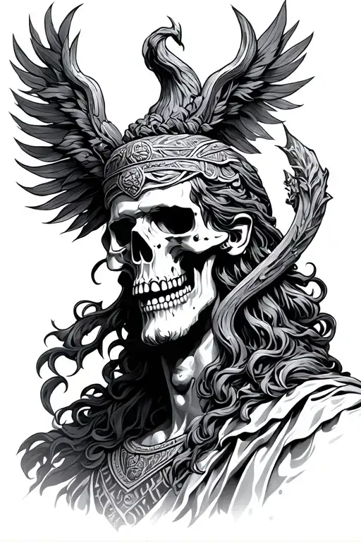 Greek God of death tattoo design idea