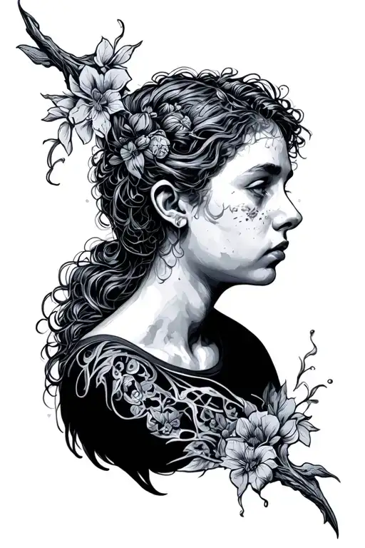 a being with anxiety mental health tattoo design idea