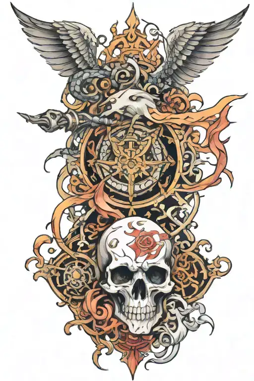 bahamit final fantasy book tattoo design idea