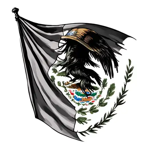 Mexican American flag tattoo design idea