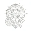 spark, sun, lines, dots, h2o, icarus tattoo design idea