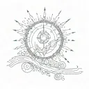 spark, sun, lines, dots, h2o, icarus tattoo design idea