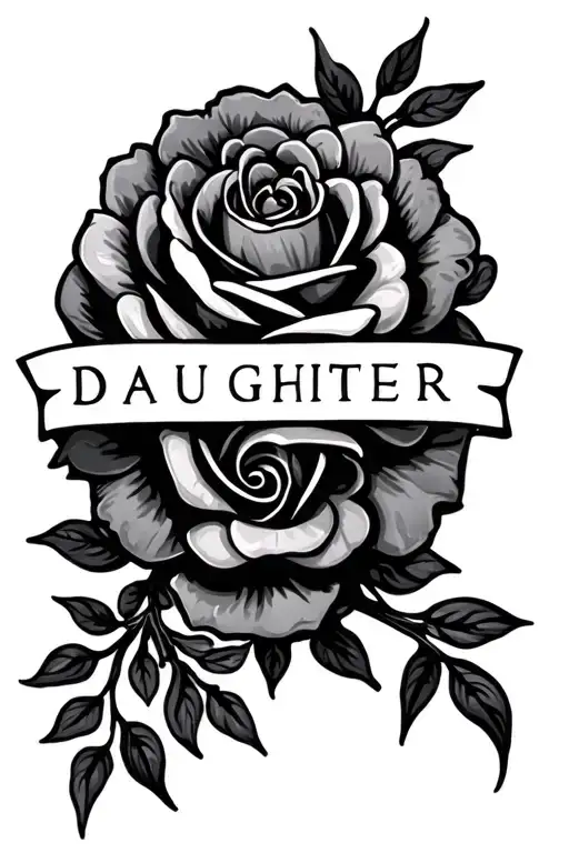 daughter name tattoo design idea