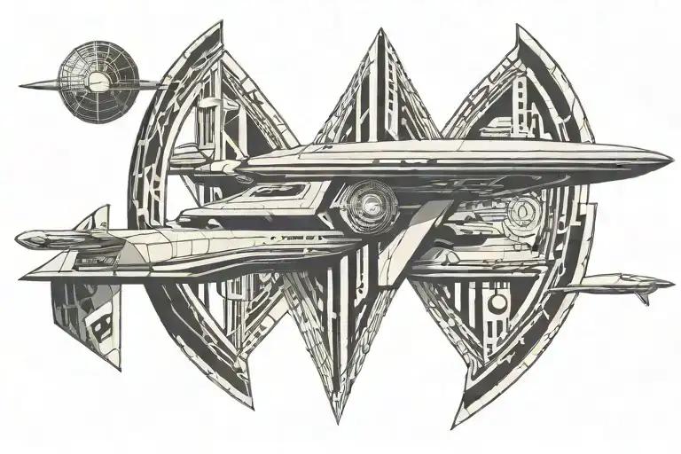 LCARS star trek art deco architecture patterns tattoo design idea