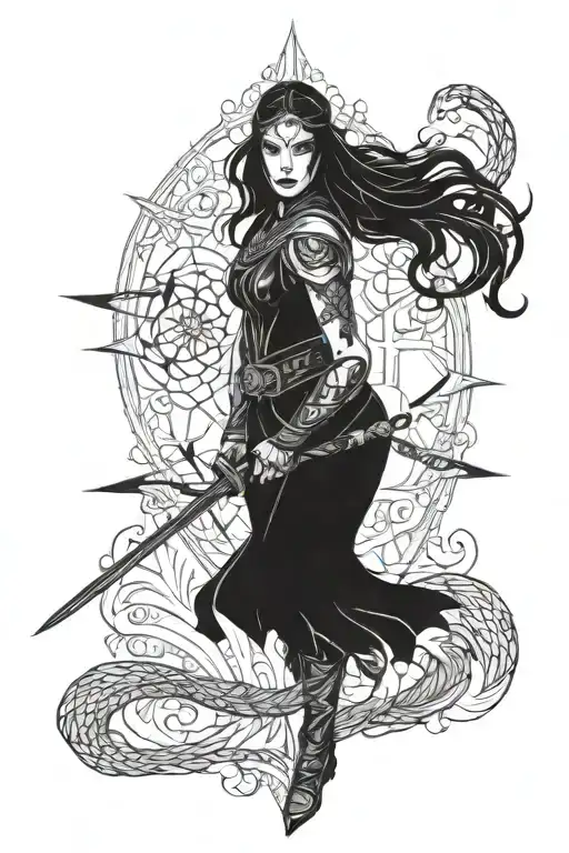 illyrian warrior acotar tattoo design idea