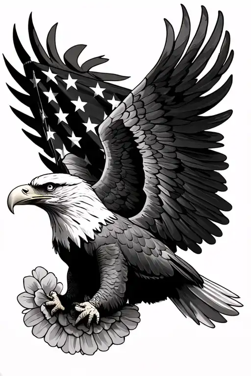 american flag and eagle patriotic tattoo tattoo design idea