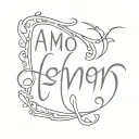 AMOR text tattoo design idea