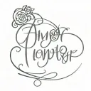 AMOR text tattoo design idea