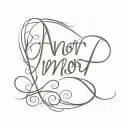 AMOR text tattoo design idea