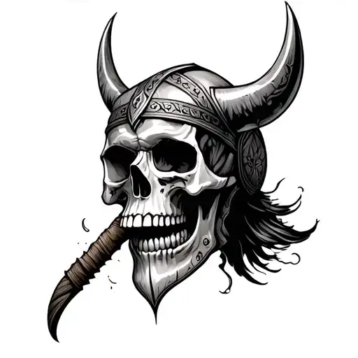 viking skull tattoo design idea