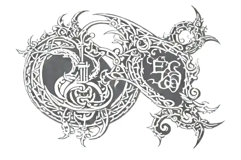 i want a back tattoo. i want is to say "ego is the enemy" in a cyber sigil style/heavy metal tattoo design idea