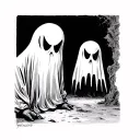 Casper the friendly ghost emerging tattoo design idea