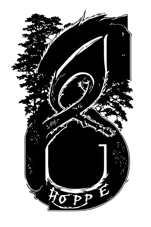 espada number 6 from bleach i also want the word hope in japanese and a tree indicating family this is for hand and fore tattoo design idea