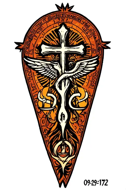 "09-29-1972" Libra, Gemini, Sagittarius with cross intertwined tattoo design idea