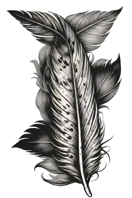 faded feather into bird tattoo design idea