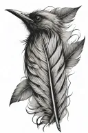 faded feather into bird tattoo design idea