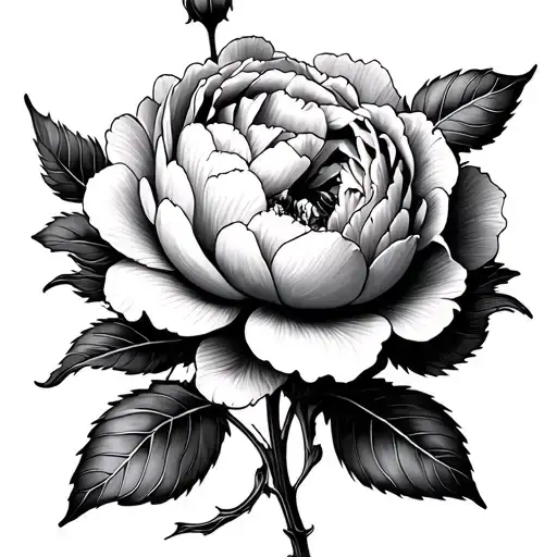 Peony and lace "cuff" tattoo design idea