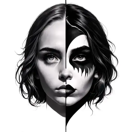 BPD one face my half emotions on each tattoo design idea