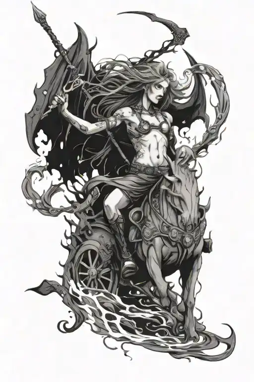 You are drowning in ruin Suspended without tomorrow I sat behind the chariot of my death My whip is made of fire The roa tattoo design idea