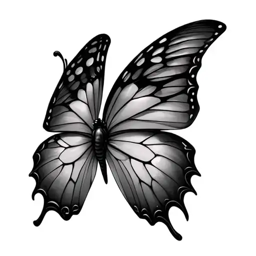 3d Butterfly wings tattoo design idea