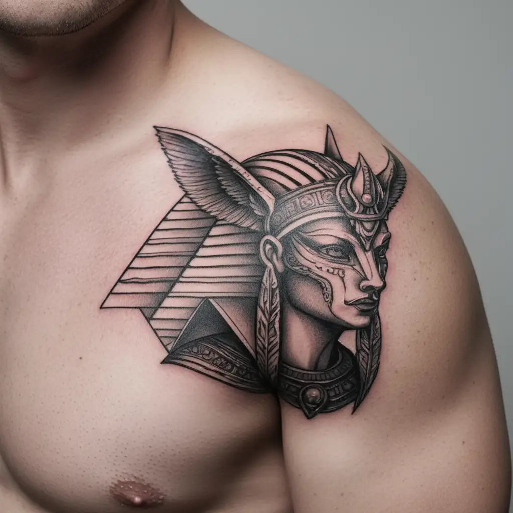 piramide Cleopatra Anubis chicano style tattoo tattoo design idea