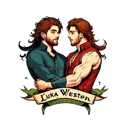 Luka and Weston my sons name intertwined tattoo design idea