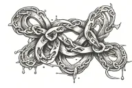 broken chain with infinity symbol tattoo design idea