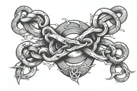 broken chain with infinity symbol tattoo design idea