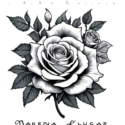 "Makenna Lucas" roses intertwined tattoo design idea