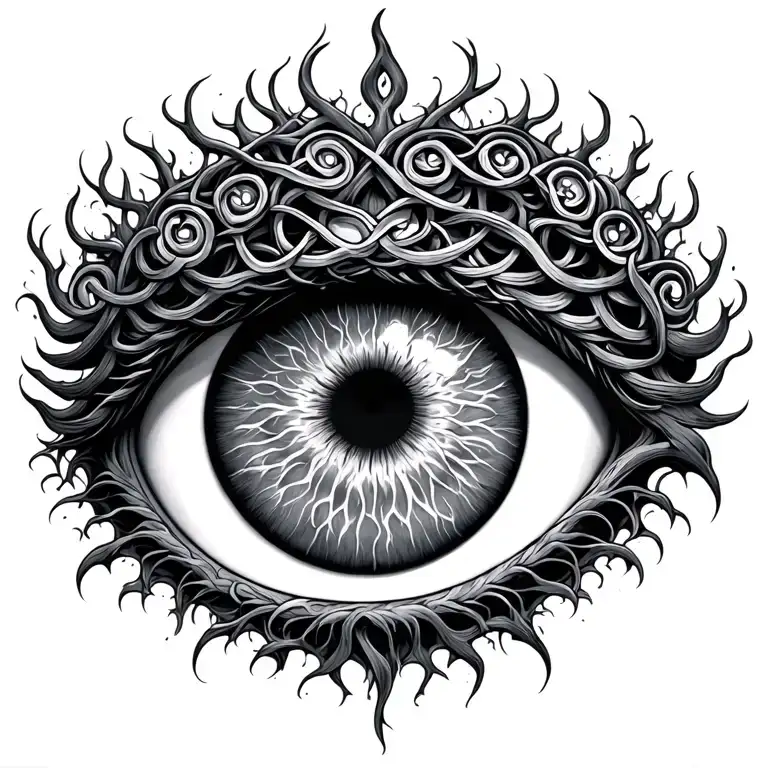 celtic tree of life eyeball tattoo design idea