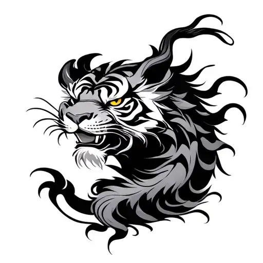 Chinese Tiger dragon tattoo design idea