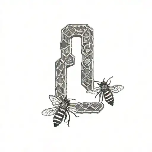 honey comb with bees street style tattoo tattoo design idea