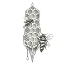 honey comb with bees street style tattoo tattoo design idea