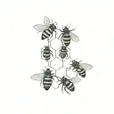 honey comb with bees street style tattoo tattoo design idea