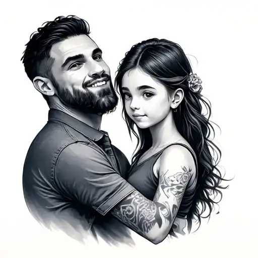 dad and 1 son 1 daughter tattoo tattoo design idea